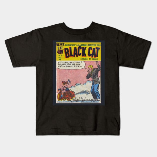 Black Cat Female Superhero mug,coffee mug,t-shirt,pin,tapestry,notebook,tote,phone cover,pillow Kids T-Shirt by All Thumbs